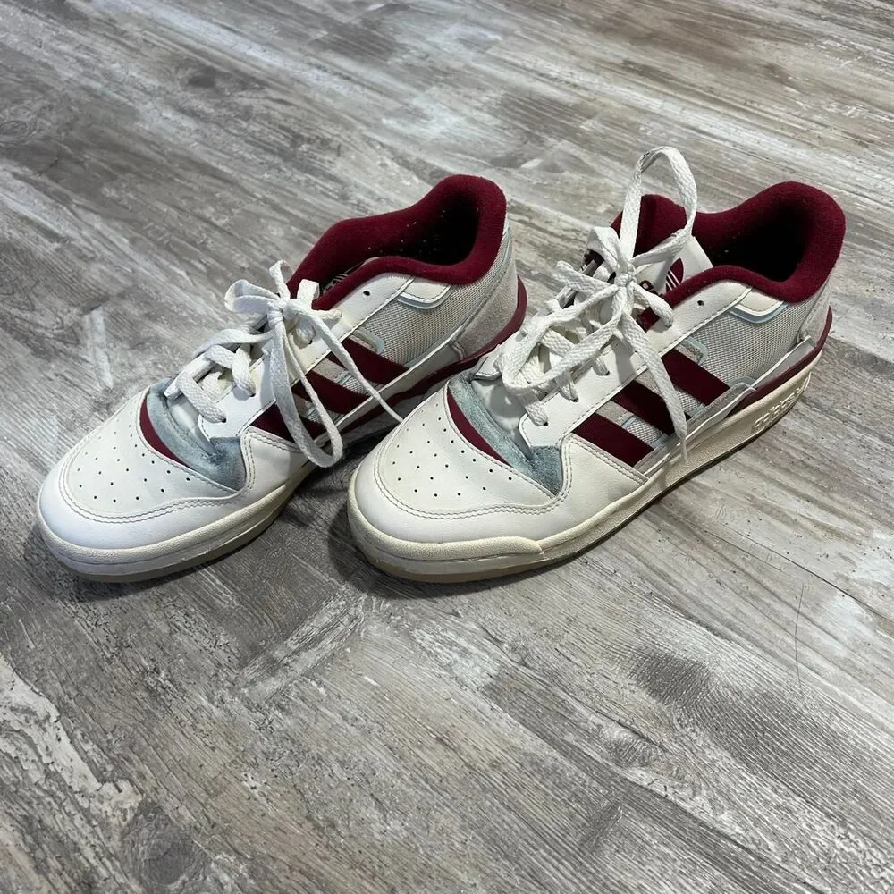 Adidas Men's Forum Exhibit Low 'Off White Burgundy' streetwear skater sneakers